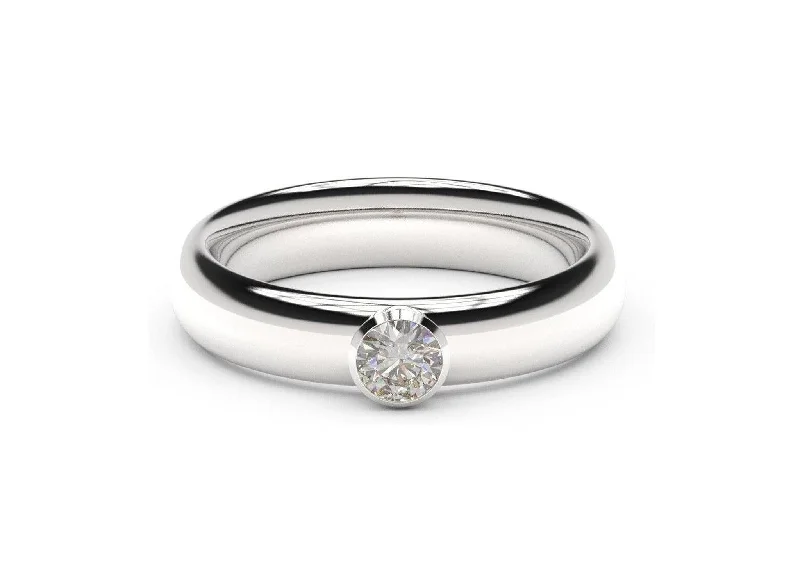 Solitaire Diamond Rings in Platinum SettingsElegant Engagement Ring, White Gold & Platinum