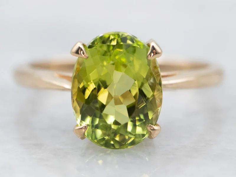 Ruby Gemstone Rings with Diamond AccentsLime-Green Tourmaline Solitaire Ring