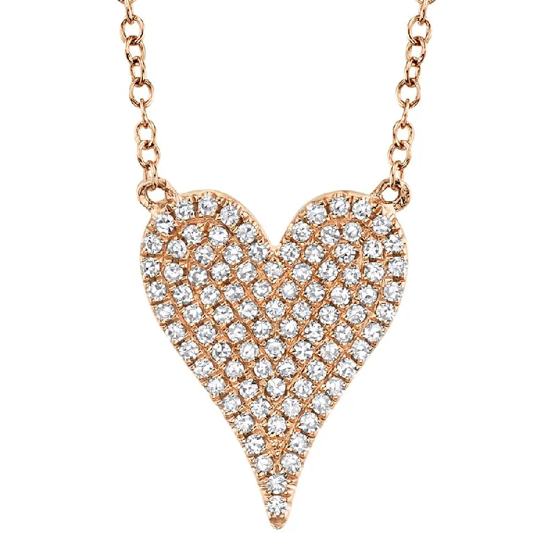 AMOR 0.21 CT DIAMOND PAVE HEART PENDANT NECKLACE SC55002006