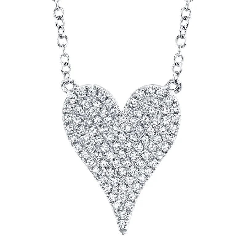 AMOR 0.21 CT DIAMOND PAVE HEART PENDANT NECKLACE SC55002004