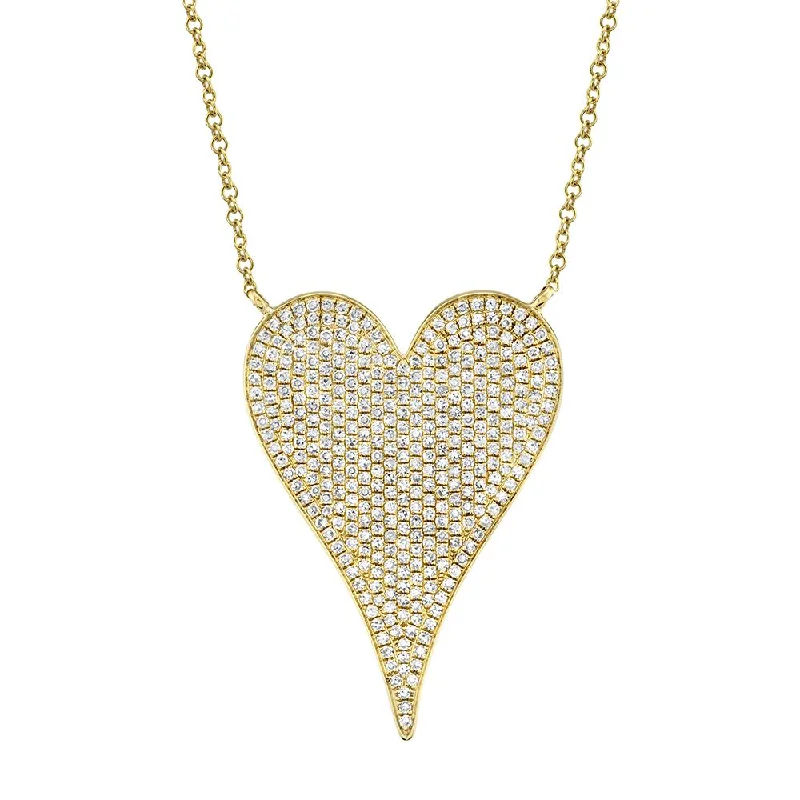 AMOR 0.83 CT DIAMOND PAVE HEART PENDANT NECKLACE - JUMBO SC55002485