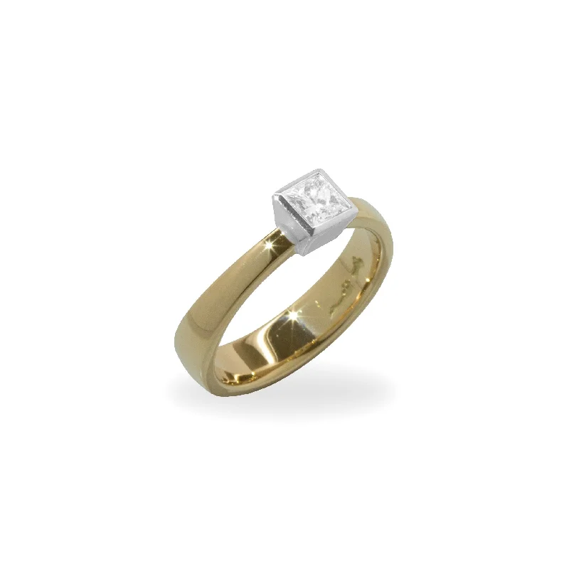 Halo - Style Diamond Rings with Smaller Accent DiamondsBi-Tone Diamond Ring