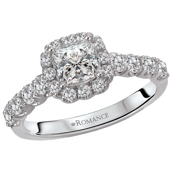 14KT WHITE GOLD 1.25 CTW DIAMOND CUSHION HALO RING