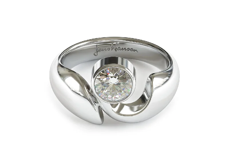 Three - Stone Diamond Rings with Princess - Cut DiamondsJW159/JW66 Diamond Ring, White Gold & Platinum