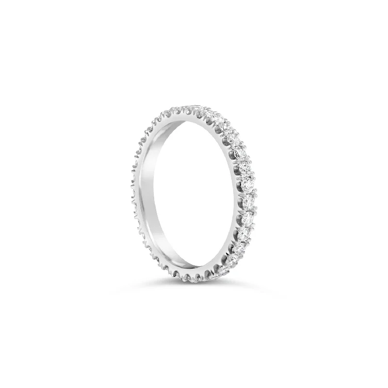 Full Surround Round Brilliant Cut Diamond Ring - 18ct White Gold