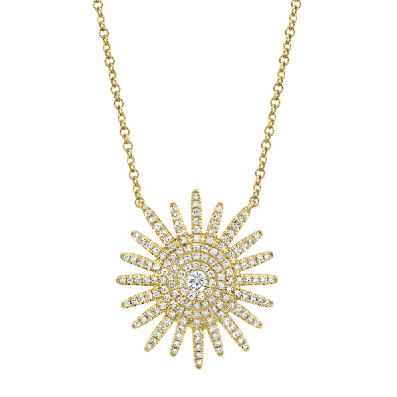 0.43CT DIAMOND STARBURST NECKLACE