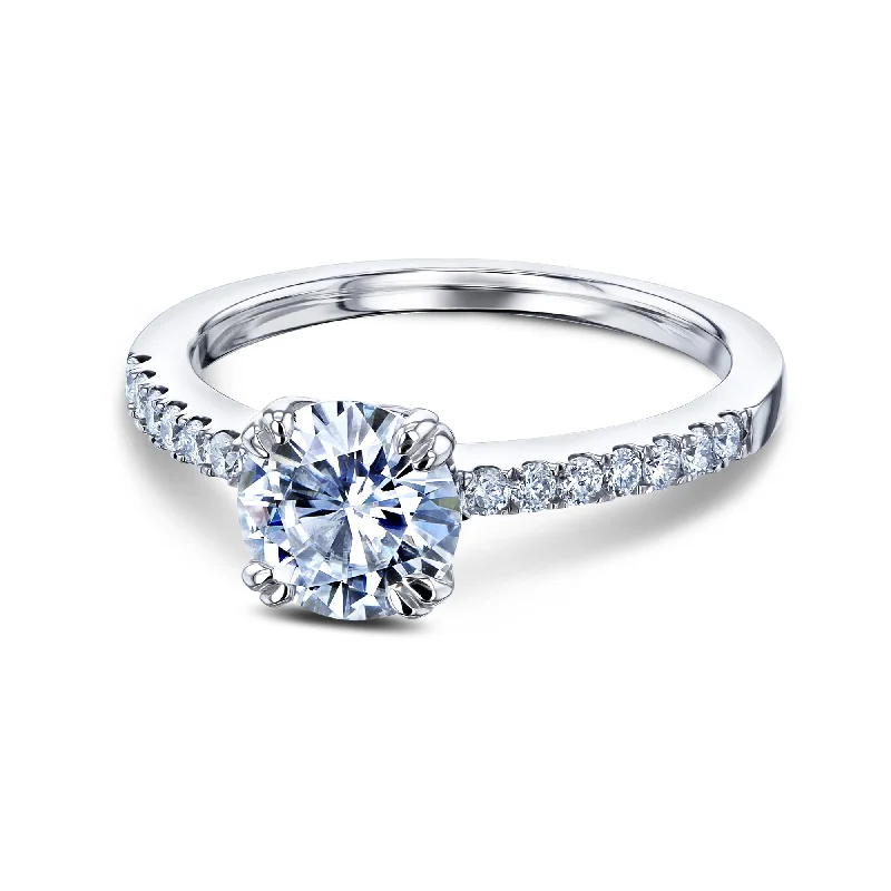 Double-Prong 1ct Forever One Moissanite Ring