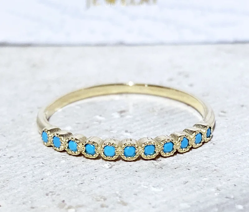 Ruby Gemstone Rings with Diamond AccentsTurquoise Ring - Sleeping Beauty Turquoise - December Birthstone - Gold Ring - Delicate Ring - Bezel Ring - Simple Ring