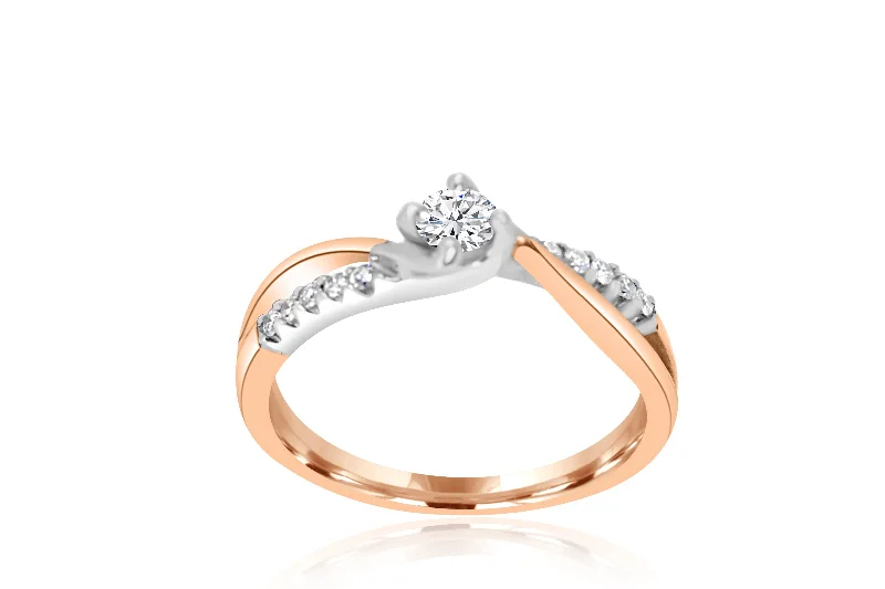 Vintage - Inspired Diamond Rings with Filigree Work9k Rose Gold / White Gold Diamond Ring