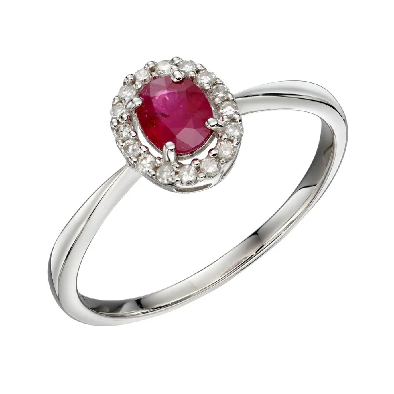 Solitaire Diamond Rings in Platinum Settings9ct White Gold Ruby And Diamond Cluster Halo Ring GR573R