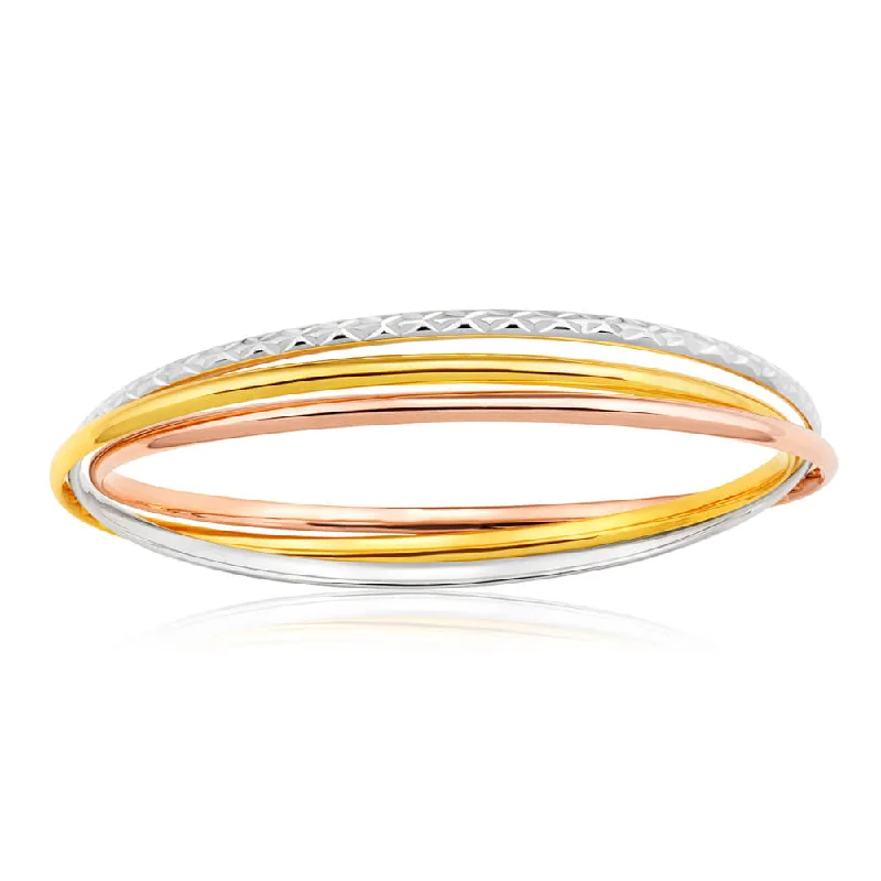 Enamel - Coated Bangles in Vibrant Colors9ct Opulent Yellow Gold Silver Filled Bangle