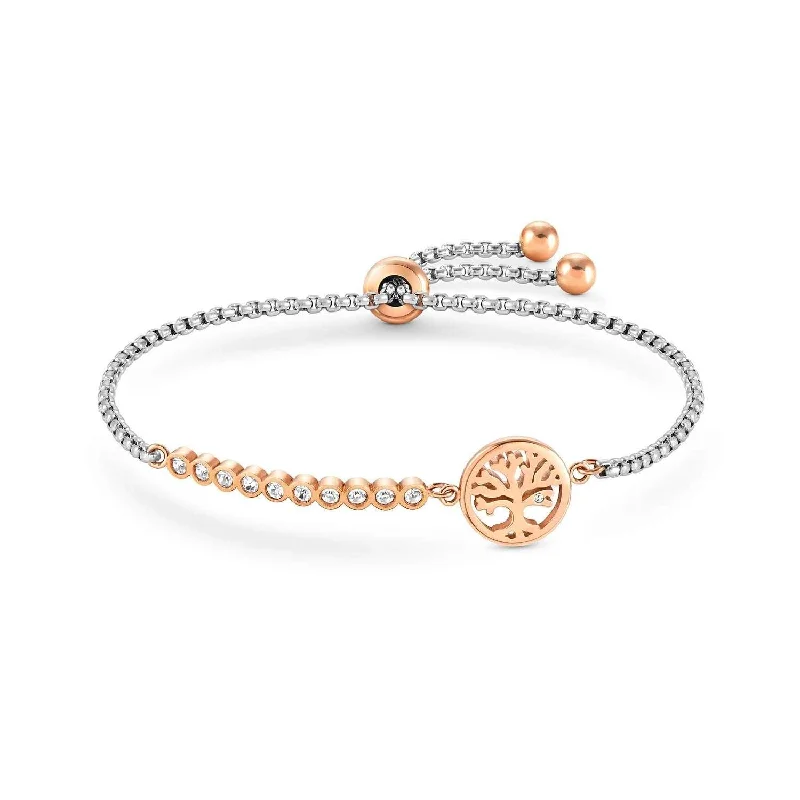 Stackable Bangle Sets for a Trendy LookNomination Milleluci Silver and Rose Gold Tree of Life Bracelet