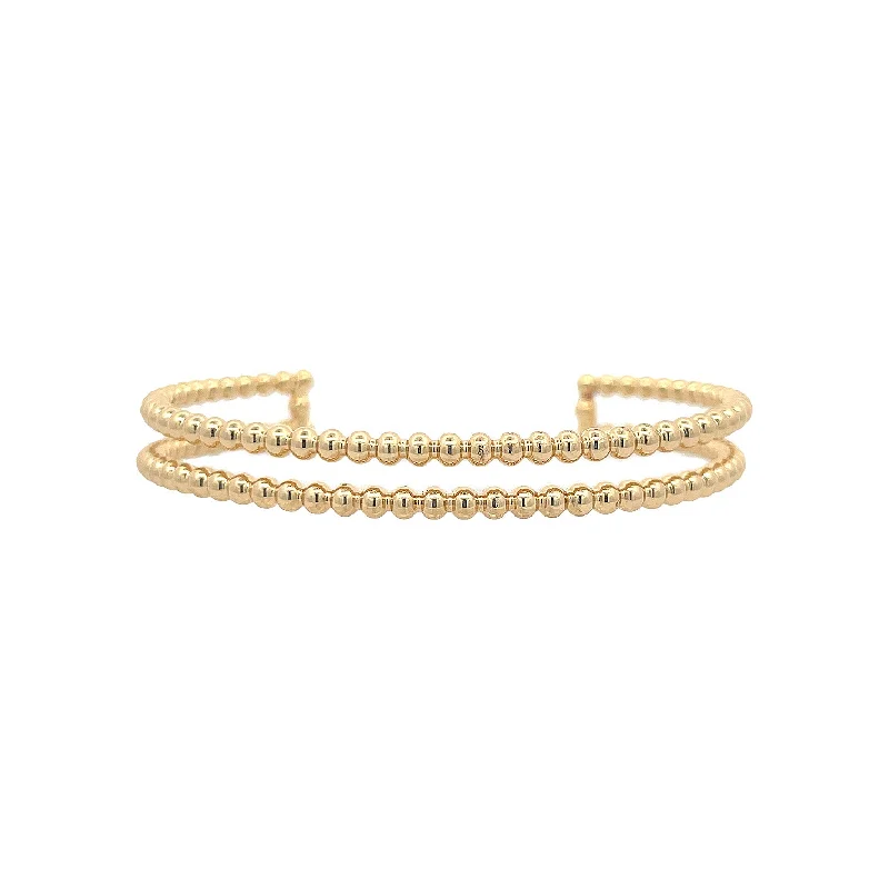 Solid Gold Bangles with Intricate EngravingsDouble Bar Cuff Bracelet