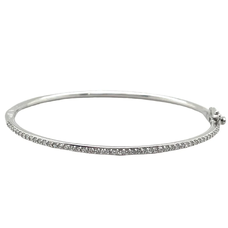 Adjustable Leather Bangles for a Bohemian Style9ct White Gold 0.60ct Laboratory Grown Diamond Bangle