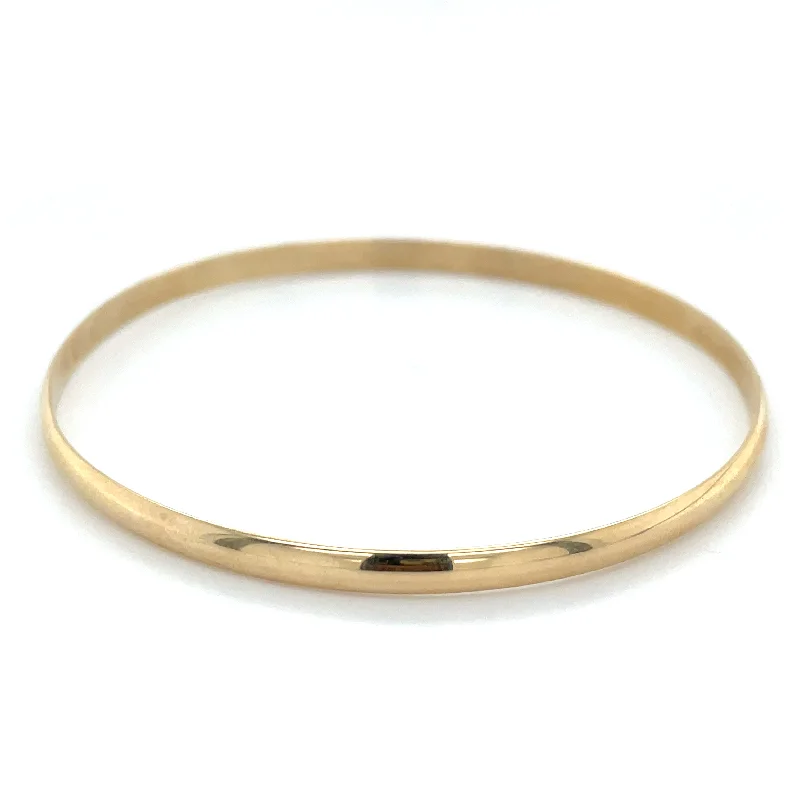 Solid Gold Bangles with Intricate EngravingsTadgh Óg 9ct Yellow Gold 4mm D-Shape Bangle