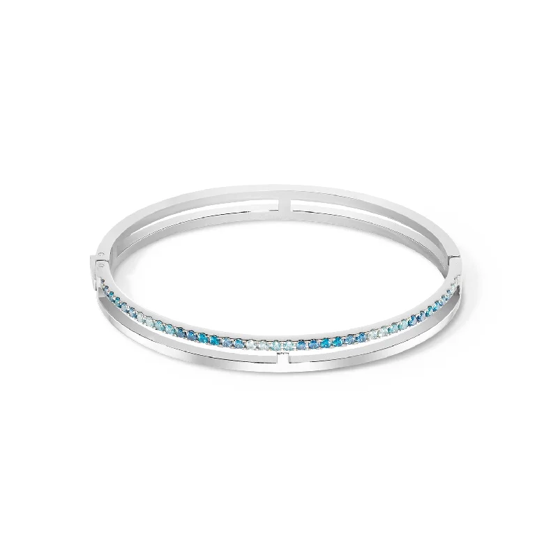 Stackable Bangle Sets for a Trendy LookCoeur De Lion Eternal Unity Silver Blue Bangle