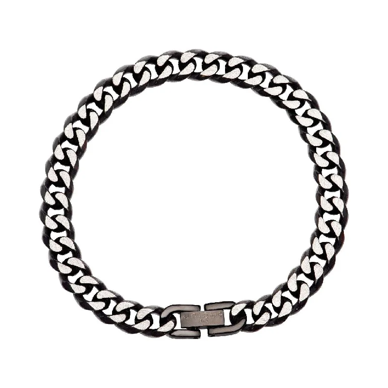 Stackable Bangle Sets for a Trendy LookUnique & Co Black Stainless Steel Curb Chain Bracelet