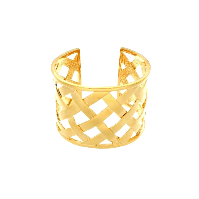 Enamel - Coated Bangles in Vibrant ColorsBasket Weave Cuff Bracelet