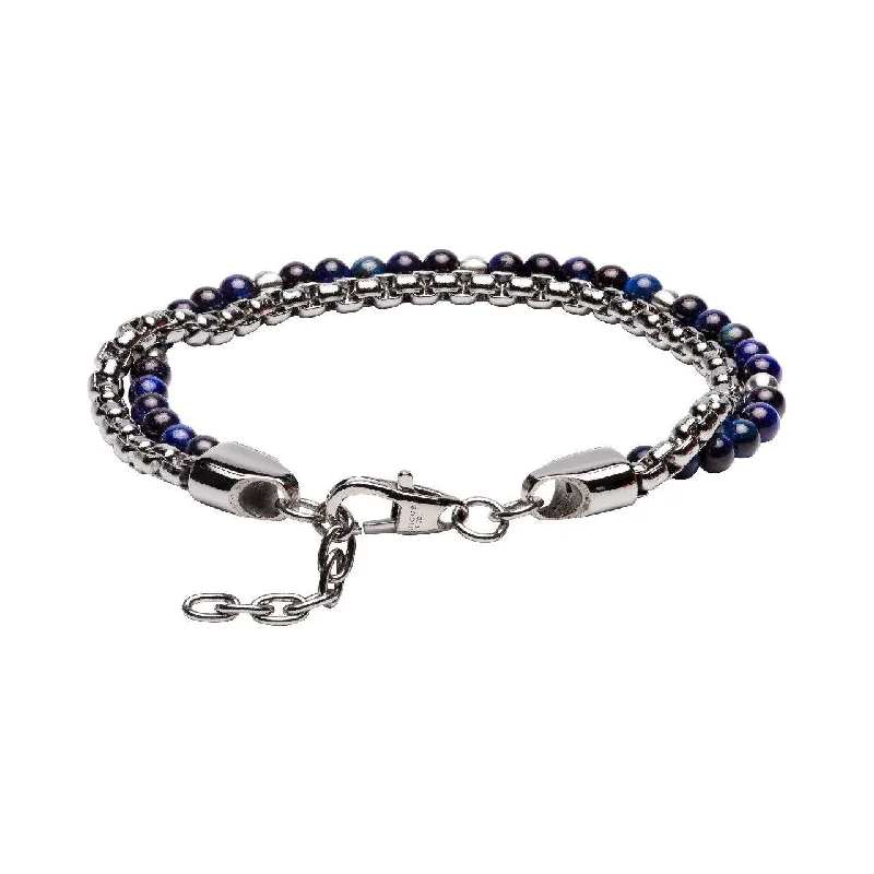 Enamel - Coated Bangles in Vibrant ColorsUnique & Co Blue Lapis or Tiger's Eye Beads and Stainless Steel Chain Bracelet