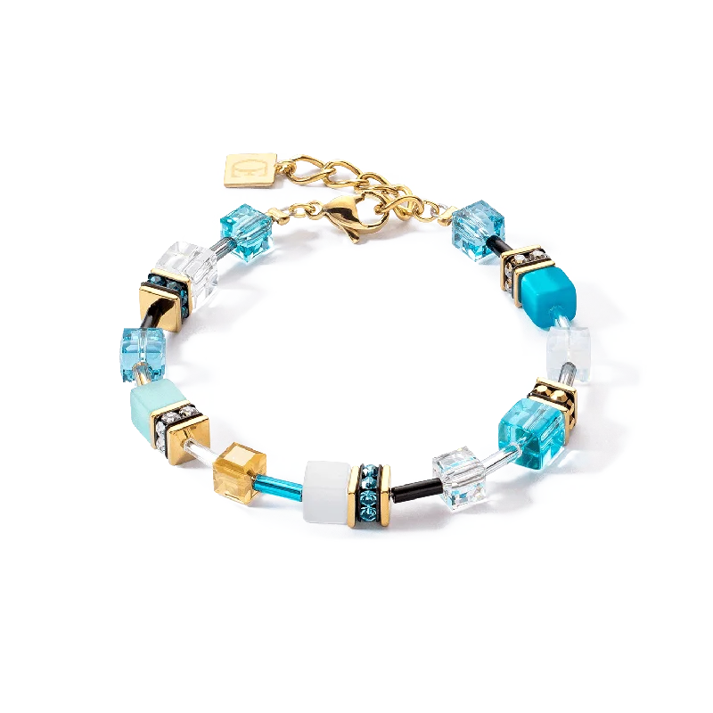 Enamel - Coated Bangles in Vibrant ColorsCoeur De Lion GeoCUBE® Iconic Gold and Turquoise Bracelet