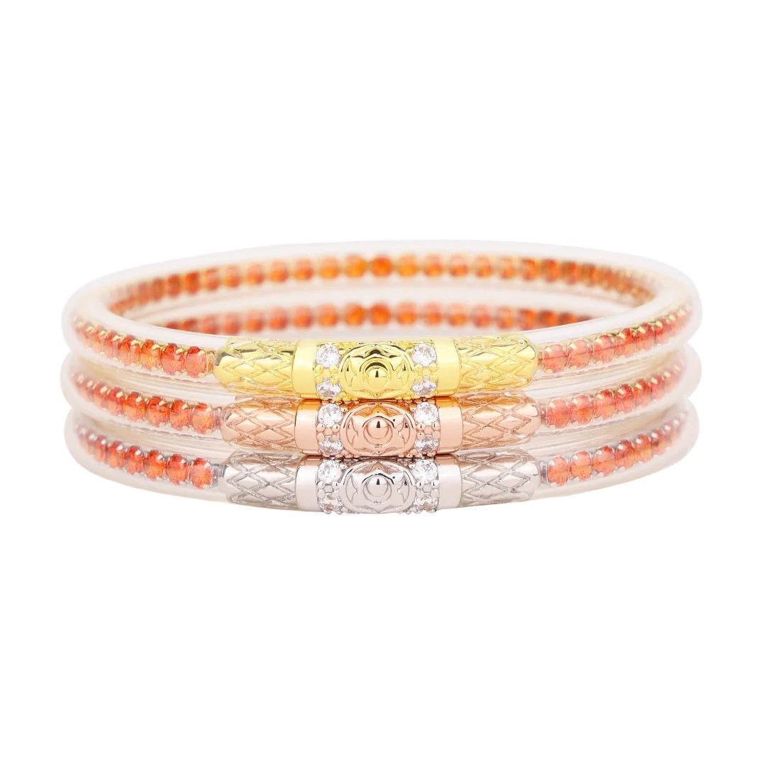 Enamel - Coated Bangles in Vibrant ColorsBuDhaGirl | Set of Three | Three Queens All Weather Bangles in Flame