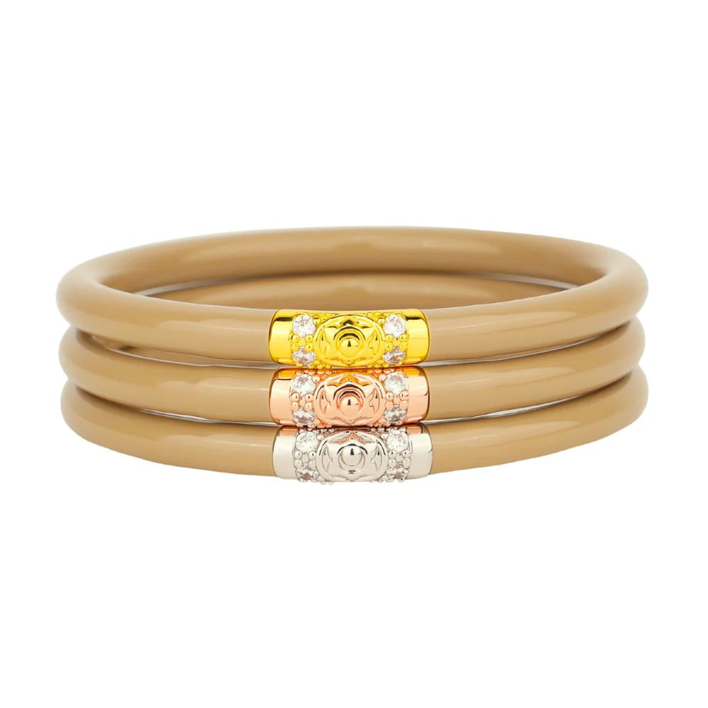 Stackable Bangle Sets for a Trendy LookBuDhaGirl | Set of Three | Three Kings All Weather Bangles in Sand