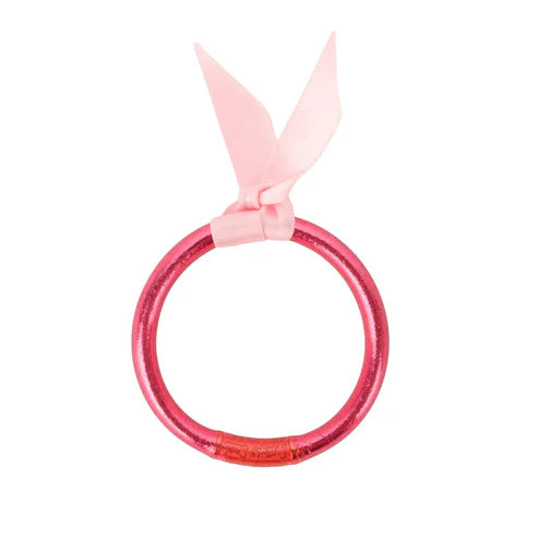 Bangle Bracelets with Birthstone AccentsBuDhaGirl | All Season Bangle for Babies in BDG Pink