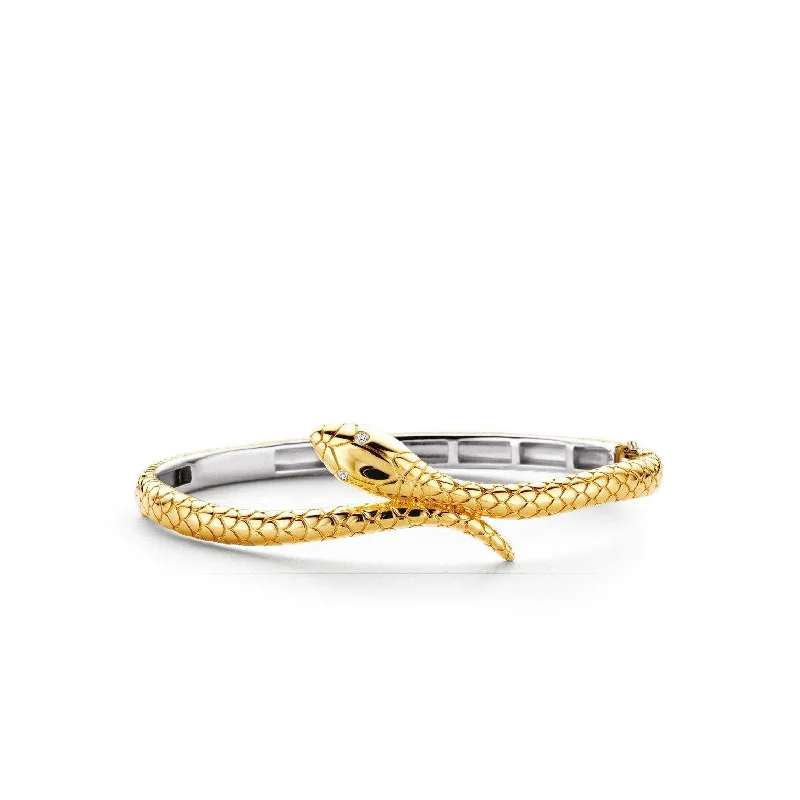 Bangle Bracelets with Birthstone AccentsTi Sento 18ct Gold Vermeil Snake Bangle