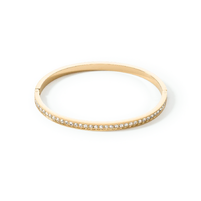 Bangle Bracelets with Birthstone AccentsCoeur De Lion Gold and White Crystal Bangle