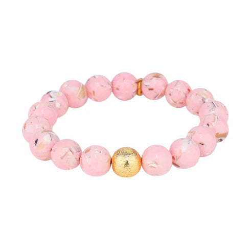 Stackable Bangle Sets for a Trendy LookBuDhaGirl | Marble Beaded Bracelet in Blush