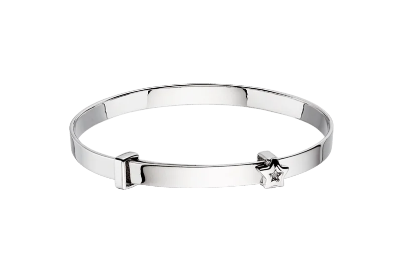 Stackable Bangle Sets for a Trendy LookLittle Star Inez- Diamond Star Christening Bangle