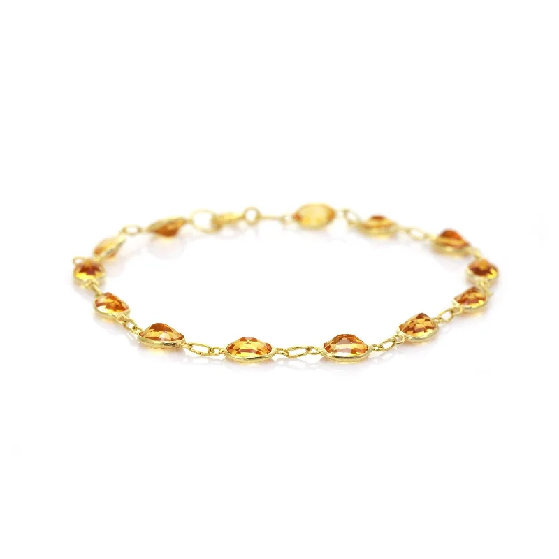 Adjustable Leather Bangles for a Bohemian Style9ct Yellow Gold Bezel Set Citrine Bracelet