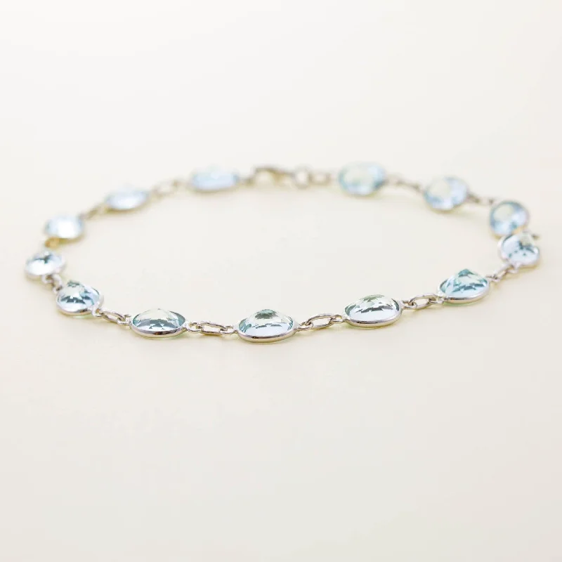 Stackable Bangle Sets for a Trendy Look9ct White Gold Bezel Set Aquamarine Bracelet