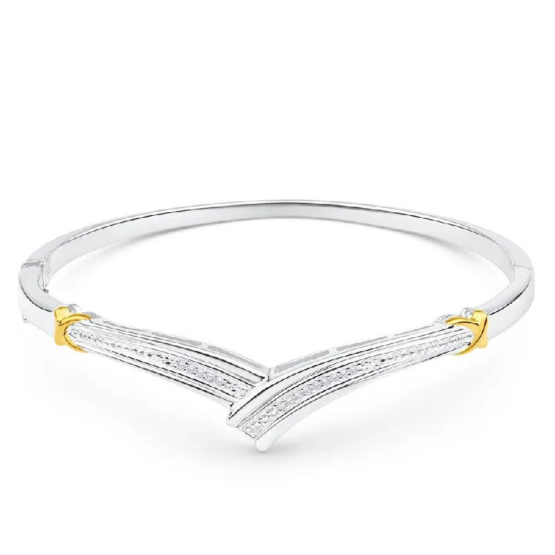 Stackable Bangle Sets for a Trendy LookSterling Silver Diamond Bead Bangle