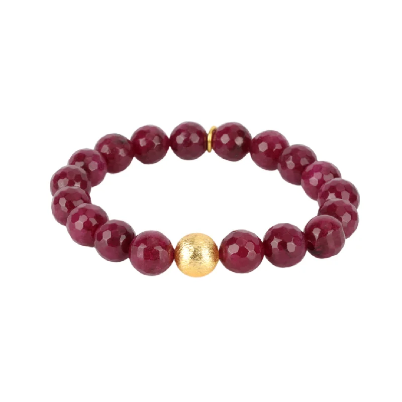 Bangle Bracelets with Birthstone AccentsBuDhaGirl | Bianca Bracelet in Ruby