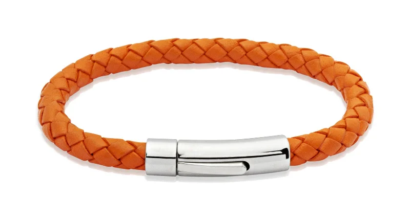 Bangle Bracelets with Birthstone AccentsUnique & Co Orange Leather Bracelet