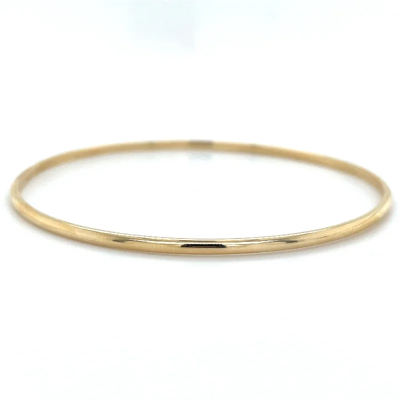 Adjustable Leather Bangles for a Bohemian StyleTadgh Óg 9ct Yellow Gold 2mm D-Shape Bangle