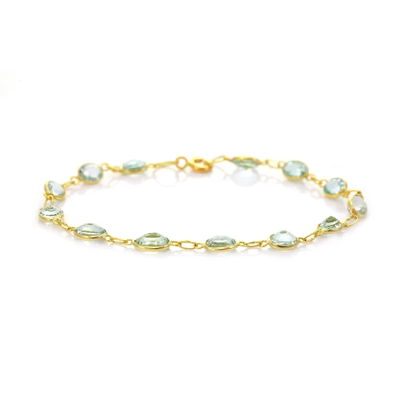 Stackable Bangle Sets for a Trendy Look9ct Yellow Gold Bezel Set Aquamarine Bracelet