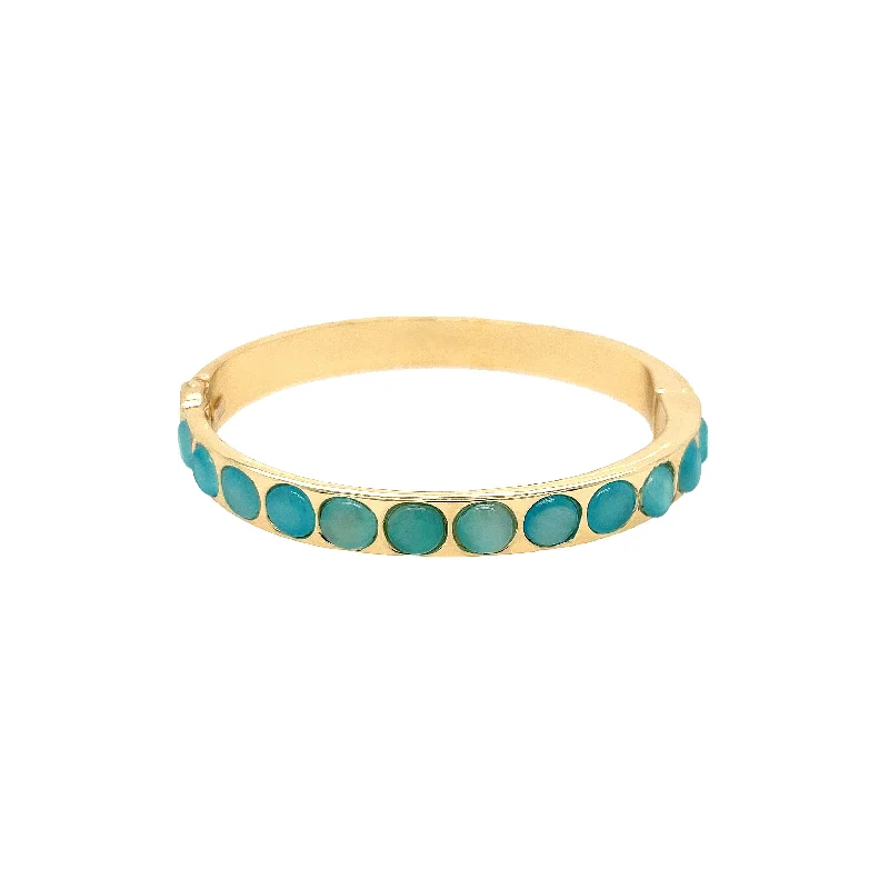 Stackable Bangle Sets for a Trendy LookAqua Stone Bangle Bracelet