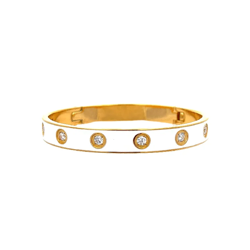 Stackable Bangle Sets for a Trendy LookWhite Enamel Bangle Bracelet