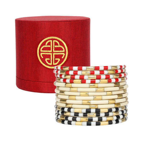 Solid Gold Bangles with Intricate EngravingsBuDhaGirl | Veda Holiday Gift Bundle