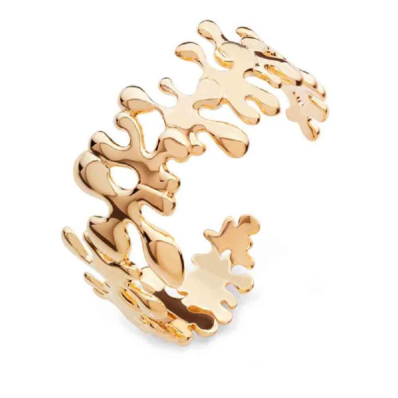 Solid Gold Bangles with Intricate EngravingsLucy Quartermaine Gold Splash Hinged Bangle