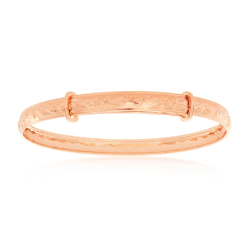 Adjustable Leather Bangles for a Bohemian Style9ct Rose Gold D Shaped Baby Bangle