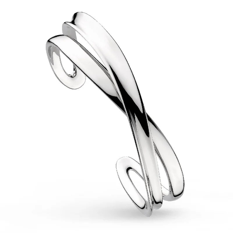 Enamel - Coated Bangles in Vibrant ColorsKit Heath Silver Serenity Grande Crossover Cuff Bangle