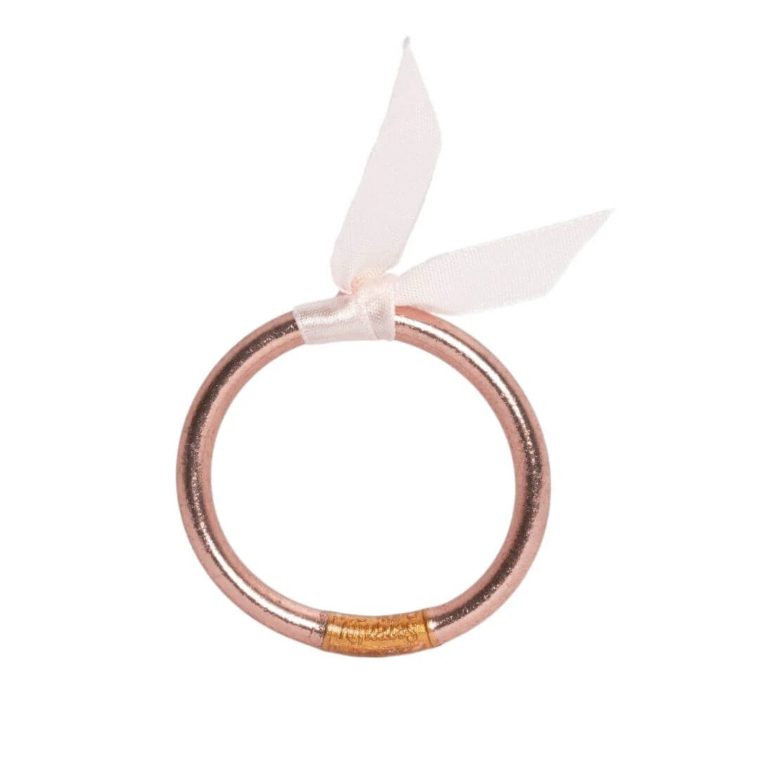 Adjustable Leather Bangles for a Bohemian StyleBuDhaGirl | All Season Bangle for Babies in Rose Gold