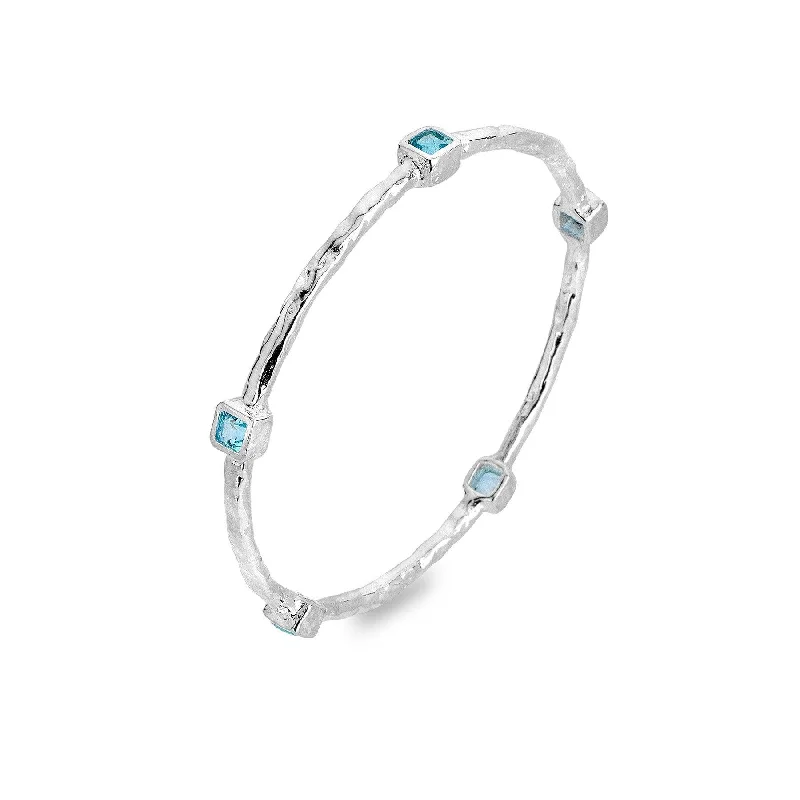 Adjustable Leather Bangles for a Bohemian StyleSea Gems Sterling Silver and Blue Topaz Serenity Bangle