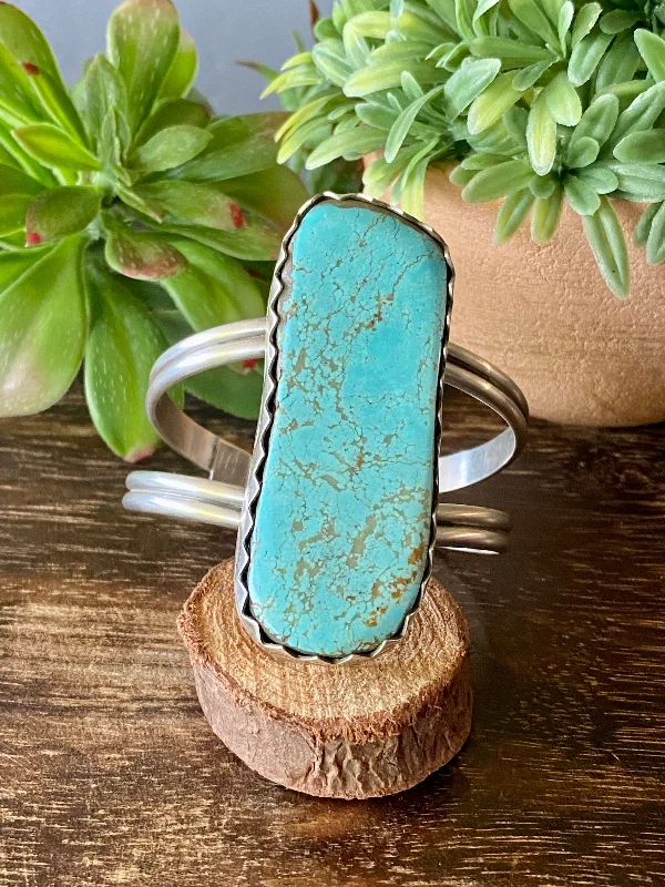 Danny Hinio #8 Turquoise & Sterling Silver Cuff Bracelet