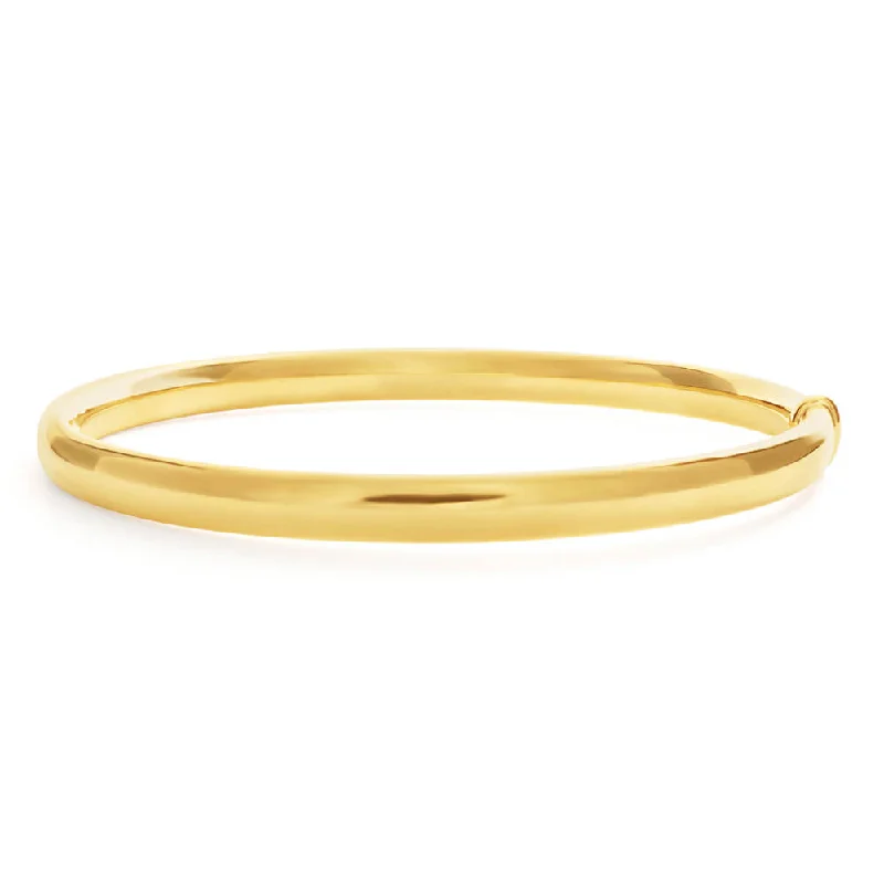 Solid Gold Bangles with Intricate Engravings9ct Yellow Gold Silver Filled 6mm x 70mm Bangle