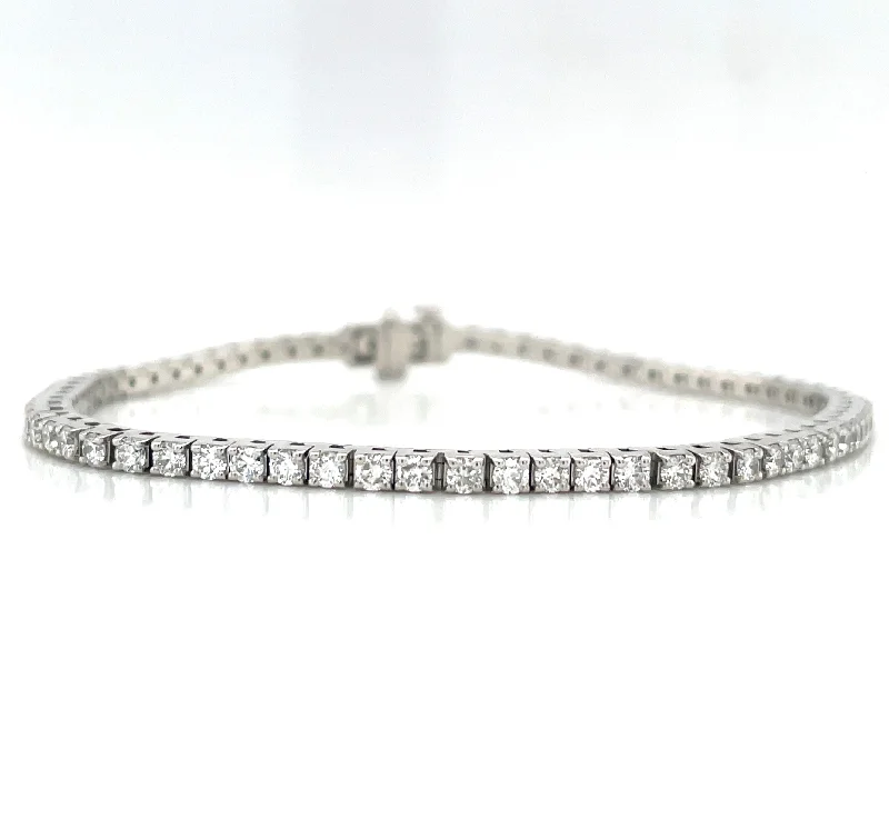 Adjustable Leather Bangles for a Bohemian Style18ct White Gold Laboratory Grown 2.80ct Diamond Tennis Bracelet