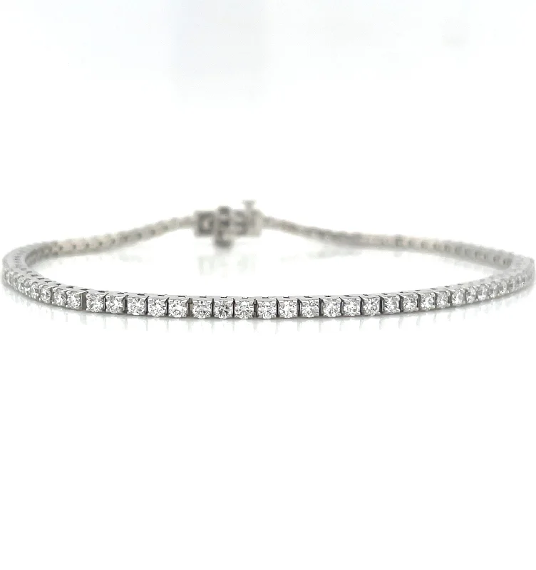 Bangle Bracelets with Birthstone Accents14ct White Gold Laboratory Grown 1.87ct Diamond Tennis Bracelet